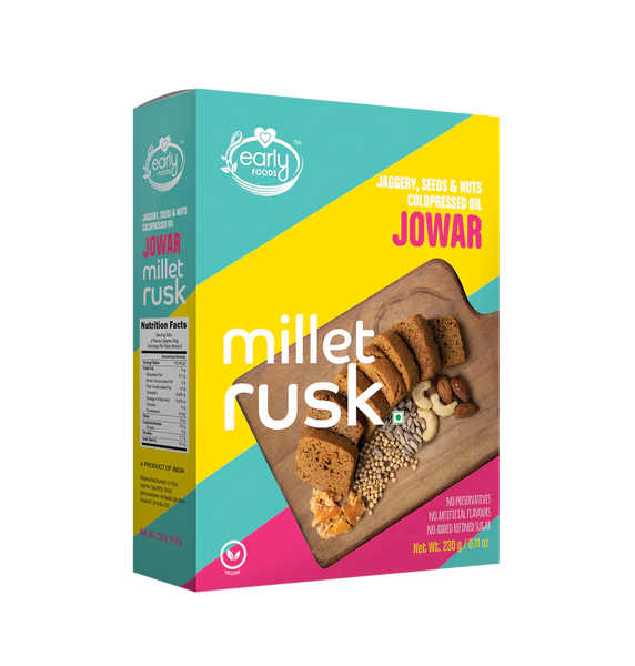 Buy Jowar Millet Rusk | Healthy Snacks Online in Pune | Evening Snacks | Hello Organikk