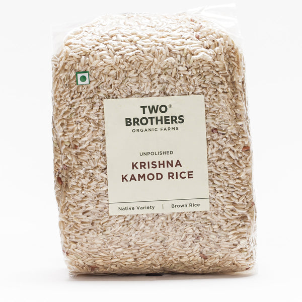 Two Brothers Organic Farms - Krishna Kamod Brown Rice | Unpolished, Gluten -Free, 1 KG