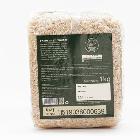 Two Brothers Organic Farms - Sahyadri Black Husk Rice, 1 KG | Gluten-Free