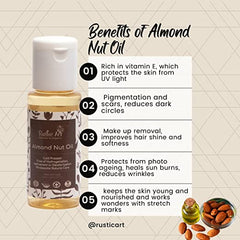 Rustic Art - Almond Nut Oil | Makeup Remover, Anti-Ageing & Hair Care