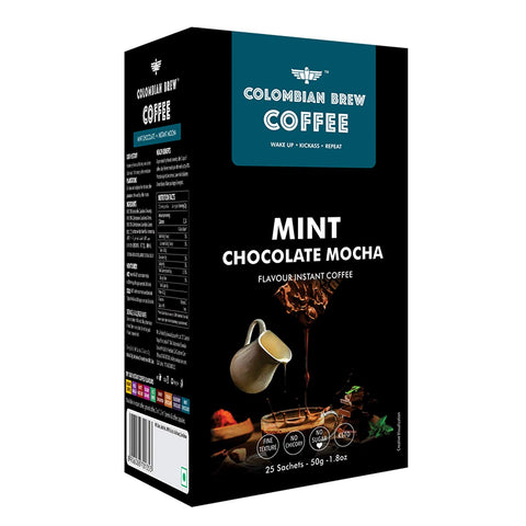Colombian Brew - Mint Chocolate Mocha Instant Coffee, Vegan, No Sugar - 50 GM