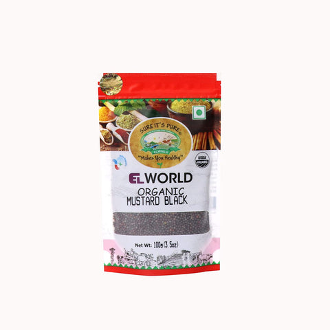 Elworld - Organic Black Mustard Seeds (Rai) - 100 GM