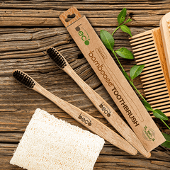 Beco - Bamboo Toothbrush with Charcoal Activated Bristles