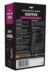 Colombian Brew - Creamy Caramel Instant Coffee Powder, No Sugar Vegan - 50 GM