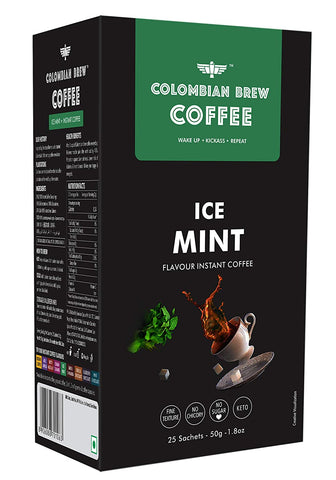 Colombian Brew - Ice Mint Instant Coffee, No Sugar & Vegan - 50 GM