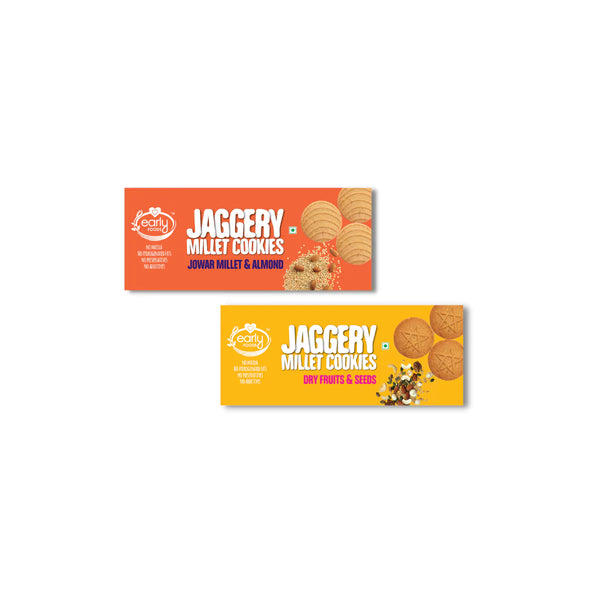 Early Food-Assorted Pack of 2 - Jowar & Dry Fruit Jaggery Cookies X 2, 150g each