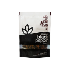Pure and Sure - Organic Whole Black Pepper - 100 GM (Sabut Kali Mirch)