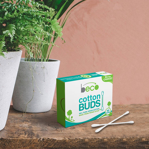 Beco - Eco-friendly Cotton Ear Buds | with Paper Stick - (60 Swab)