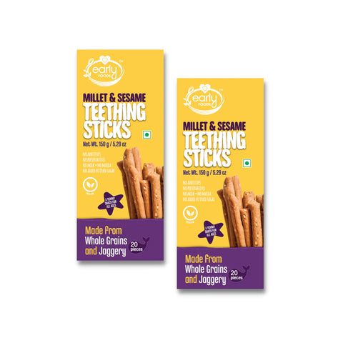 Early Foods - Millet & Sesame Jaggery Teething Sticks (Pack of 2)