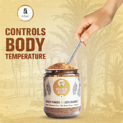 Adya Organics - Date Palm Jaggery Powder | Khajoor Gud | Natural Sweetener - 400 GM