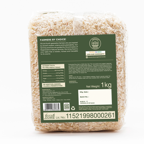 Two Brothers Organic Farms - Konkan Red Parboiled Rice | Gluten-Free, 1 KG