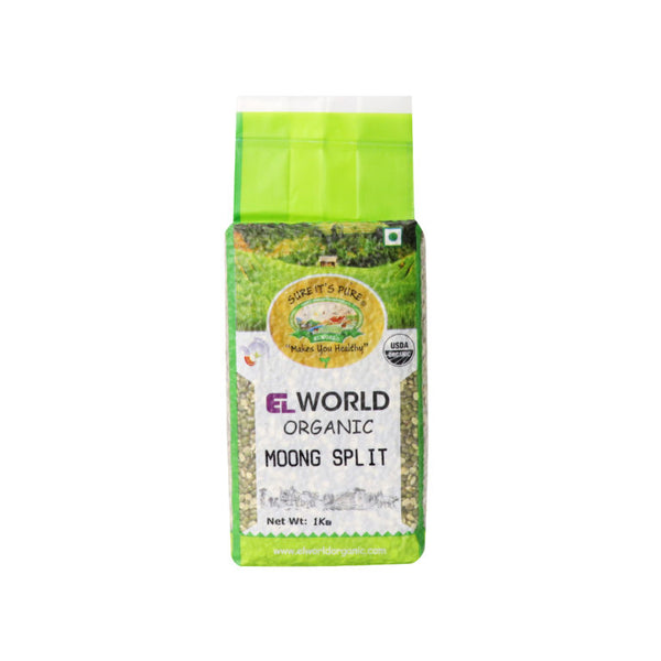 Elworld - Organic Green Moong Dal (Moong Dal- Split Green Gram)