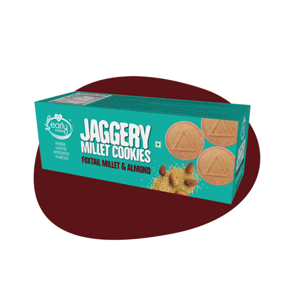 Early Foods - Organic Foxtail Millet & Almond Jaggery Cookies - 150 GM