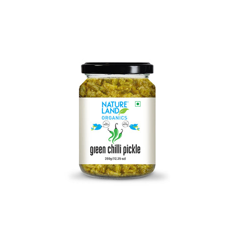 Natureland - Organic Green Chilli Pickle 350 Gm