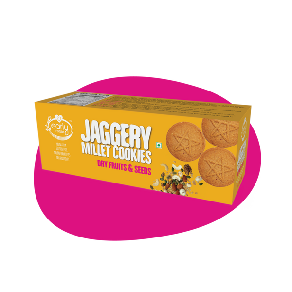 Early Foods - Dry Fruit & Seeds Jaggery Millet Cookies - 150 GM