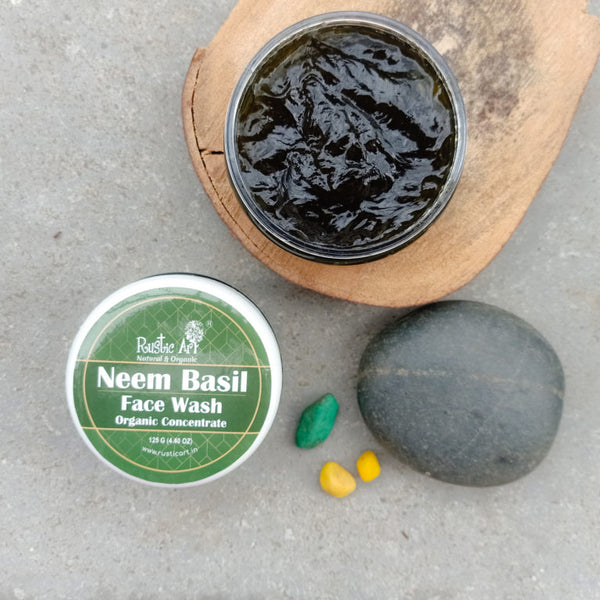 Rustic Art - Organic Neem Basil Face Wash Concentrate | With Karanja & Lemongrass