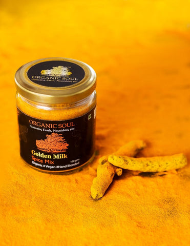 Organic Soul - Golden Milk Spice Mix Powder - 100 GM | Curcumin, Ayurvedic, Kadha