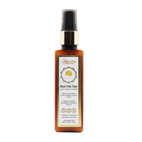 Amayra - Ban the Tan Sunscreen SPF 30 - Raspberry Seed Oil | Moringa Oil | Zinc Oxide