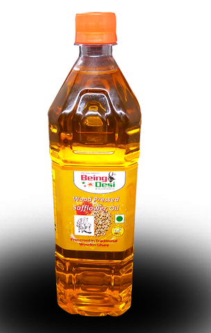 Being Desi - Safflower Oil | Cold Pressed, Kolhu, Kachi Ghani - 1 LTR
